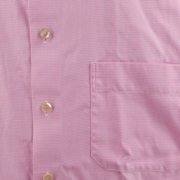 Eton 16.5 Cotton Classic Check Convertible Cuff Pink Button Up Men Long Sleeve - Picture 12 of 16
